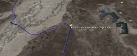 Turn right onto Pheriche - Dughlha Road and continue for 6.1 km. (4.3 mi.).