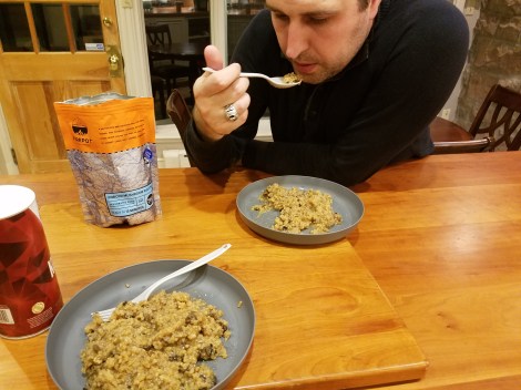 Rob eating porcini risotto