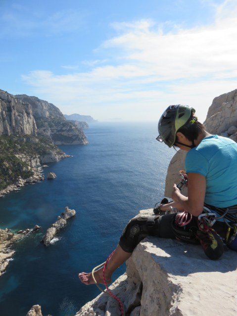 Wendy Ong at the Top of ANPE Calanque