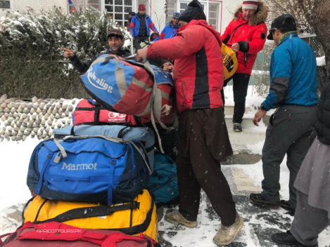 Apricot Tours k2 winter 2020 gathering gear for askole