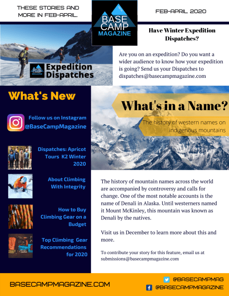 Base Camp Magazine Feb-April 2020 newsletter